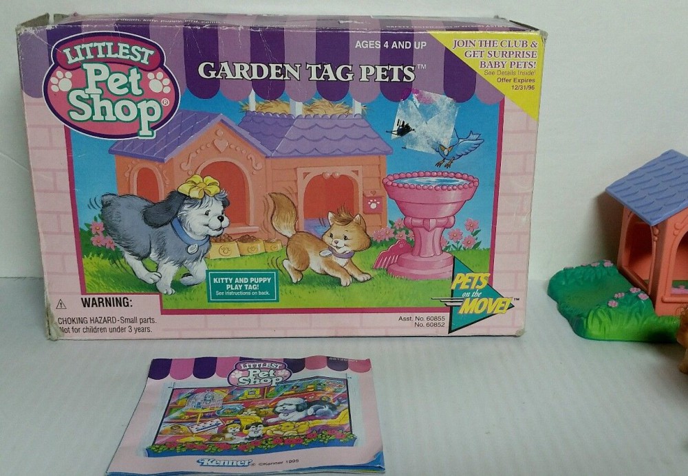 1995 Kenner Littlest Pet Shop Garden Tag Pets Set with Box - Out of the