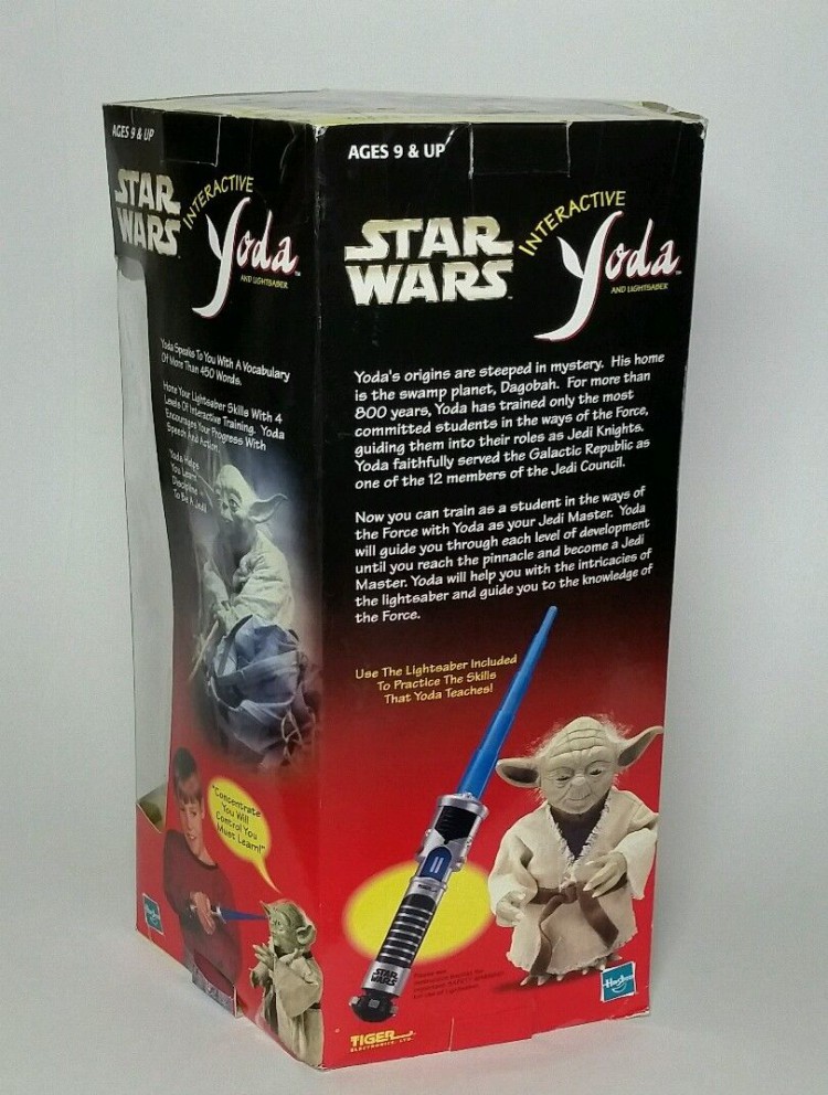 yoda interactive figure with lightsaber