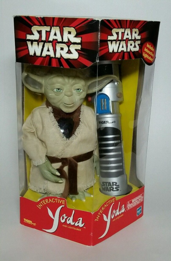yoda interactive figure with lightsaber