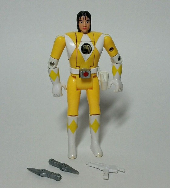 1993 Mighty Morphin Power Rangers Flip Head Trini Yellow Ranger Action Figure Out of the Boxx Toys