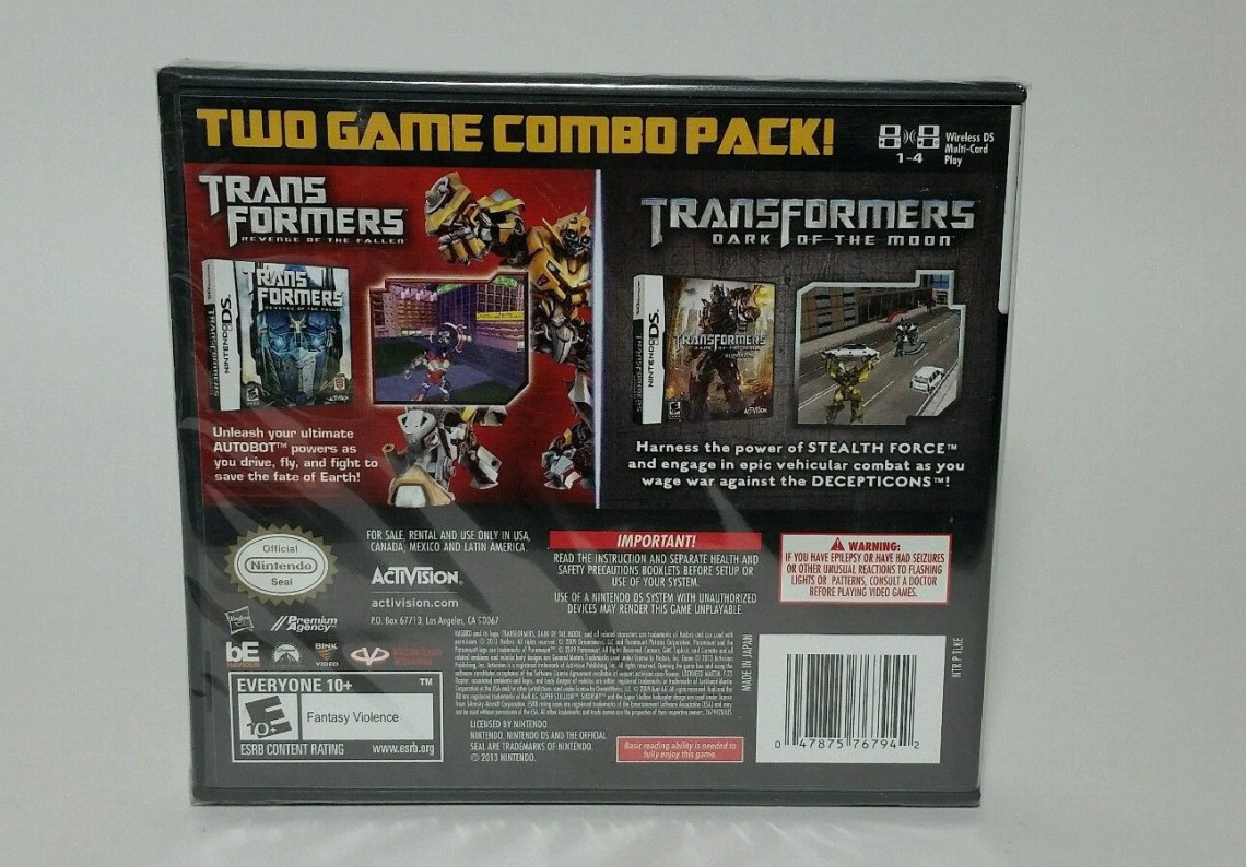 Nintendo DS Transformers Ultimate Autobots Edition 2 Game Combo Pack